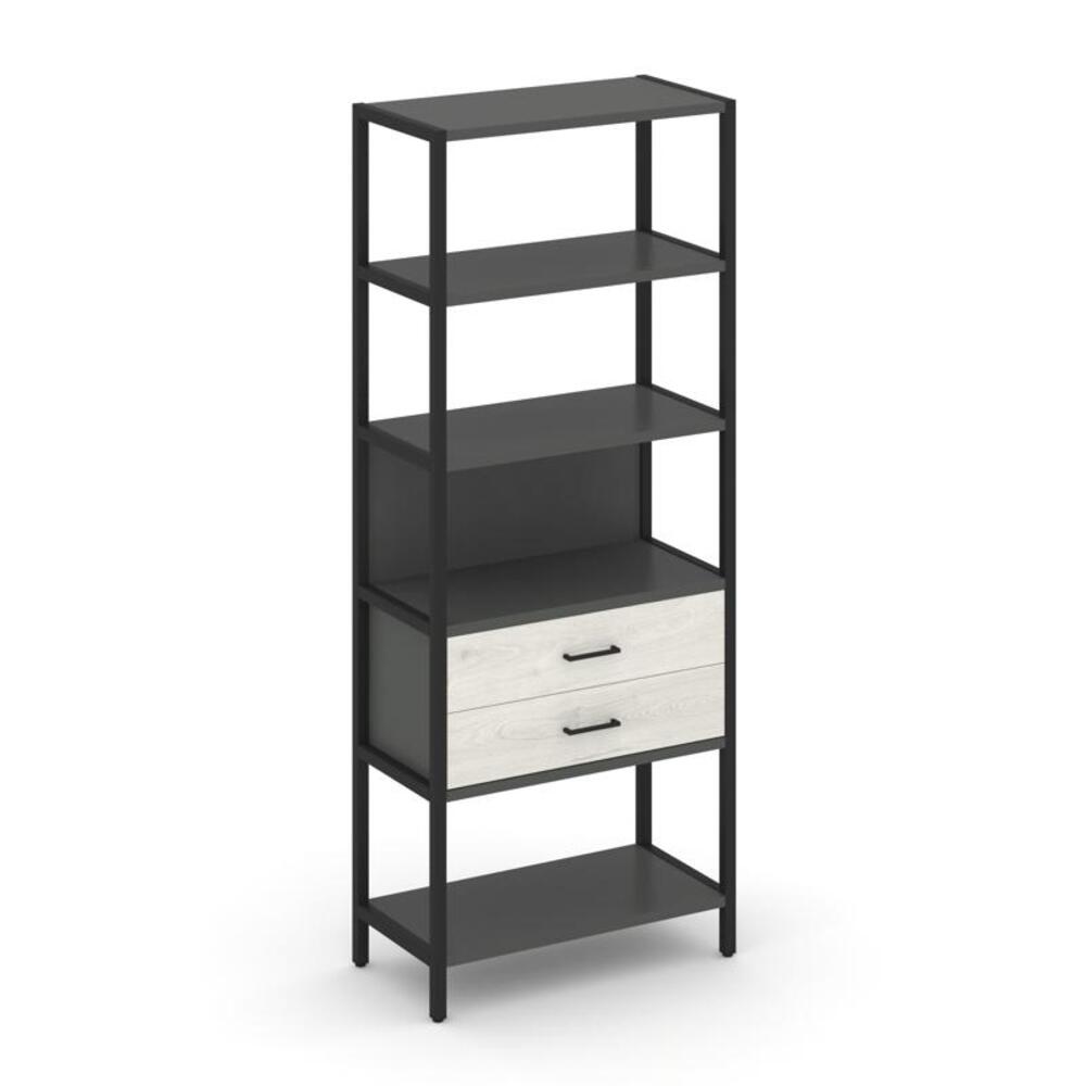 Односекционный стеллаж пятиярусный с ящиками