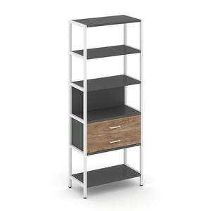 Односекционный стеллаж пятиярусный с ящиками