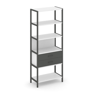 Односекционный стеллаж пятиярусный с ящиками