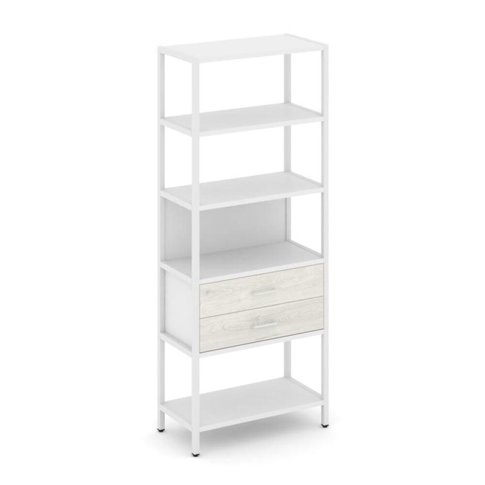 Односекционный стеллаж пятиярусный с ящиками