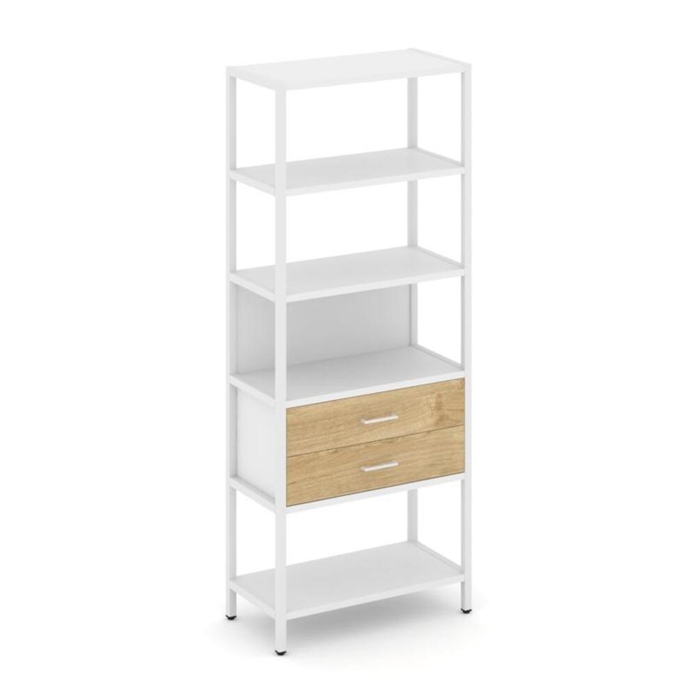 Односекционный стеллаж пятиярусный с ящиками