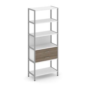 Односекционный стеллаж пятиярусный с ящиками