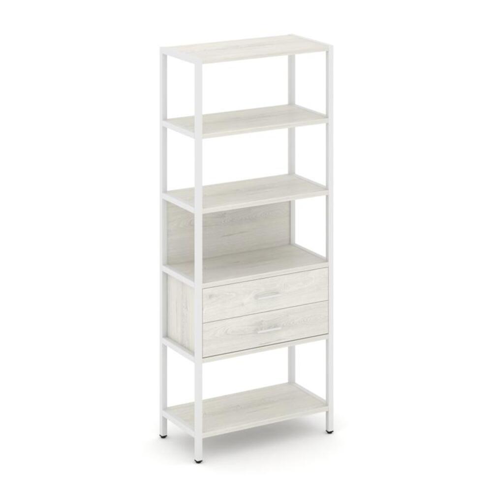 Односекционный стеллаж пятиярусный с ящиками