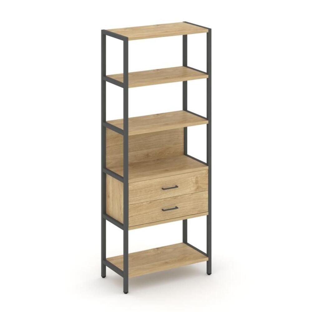 Односекционный стеллаж пятиярусный с ящиками