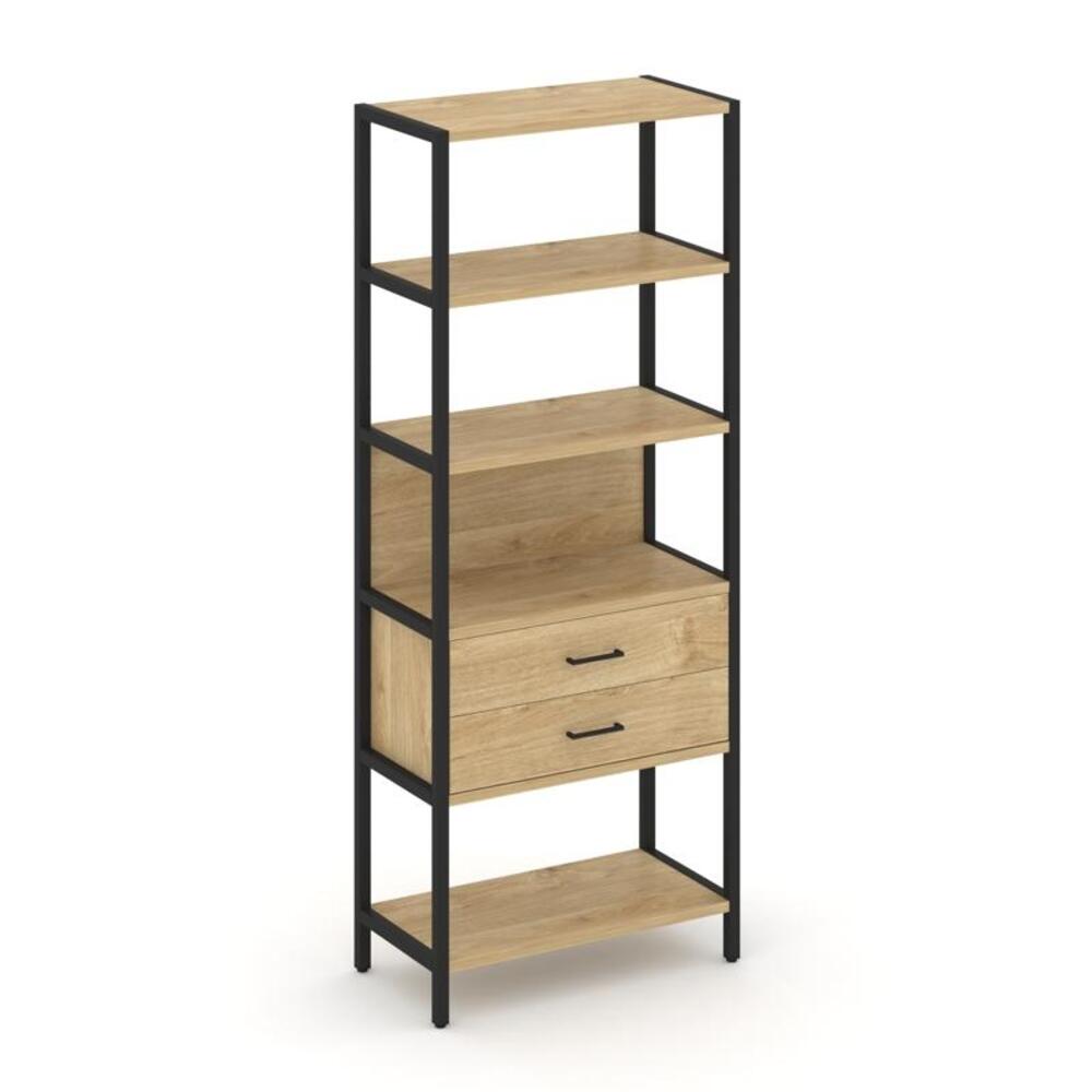 Односекционный стеллаж пятиярусный с ящиками