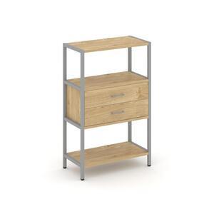 Односекционный стеллаж трехярусный с ящиками