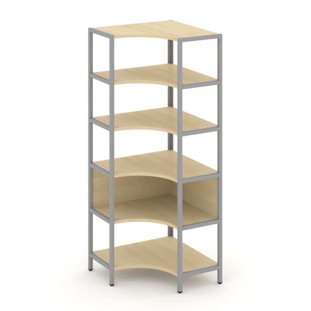 Односекционный угловой стеллаж пятиярусный