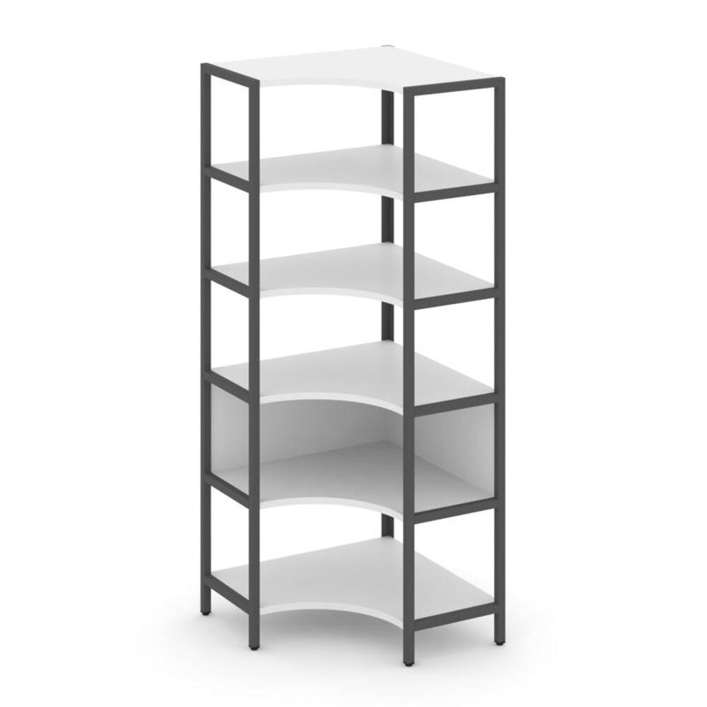 Односекционный угловой стеллаж пятиярусный