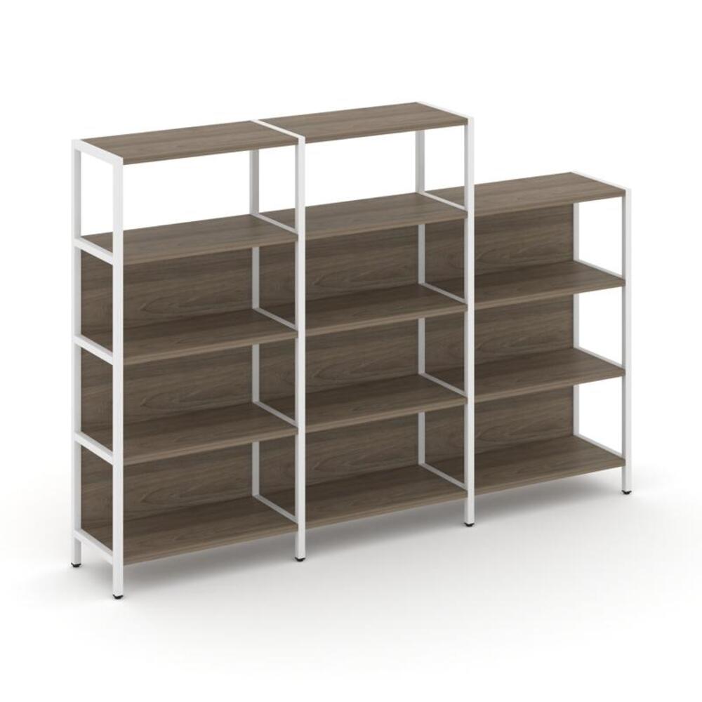 Трехсекционный стеллаж четырех/трехярусный