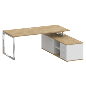 Стол руководителя с опорной греденцией, правый