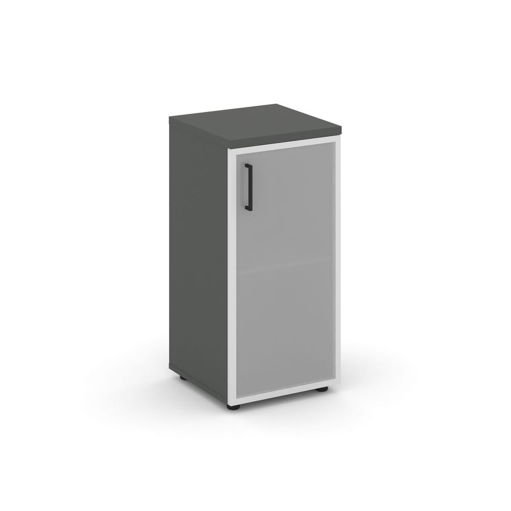 Шкаф низкий узкий правый (1 низкий фасад стекло сатин в раме)