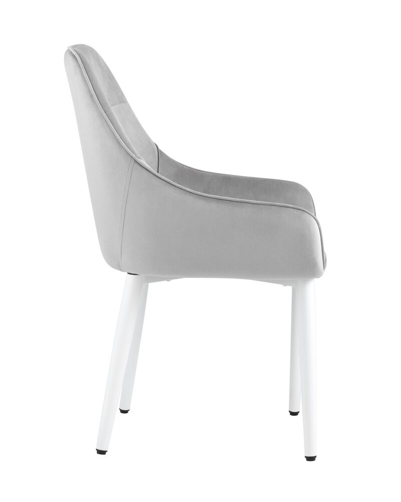 Стул Диана велюр серебристый ножки белые 4 шт