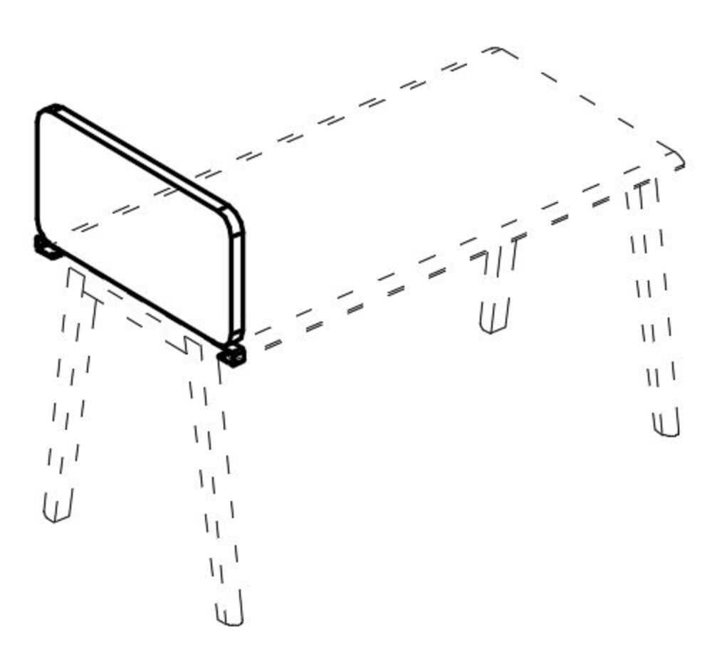 Экран настольный торцевой тканевый для стола 60