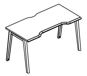 Стол Симметрия на металлокаркасе МТ (1 скос)