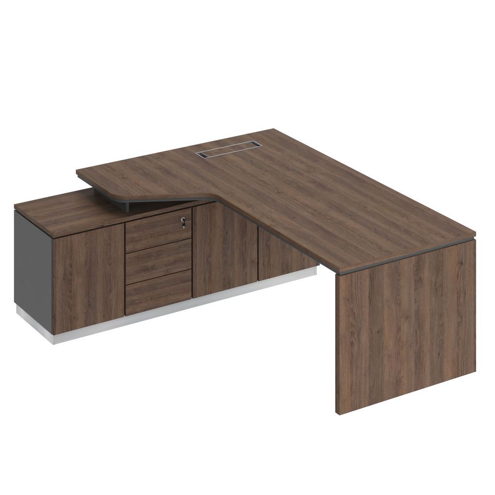 Стол эргономичный на опорной тумбе левый