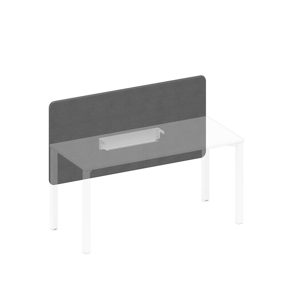 Экран настольный фронтальный тканевый с мягким наполнителем с кабель-каналом