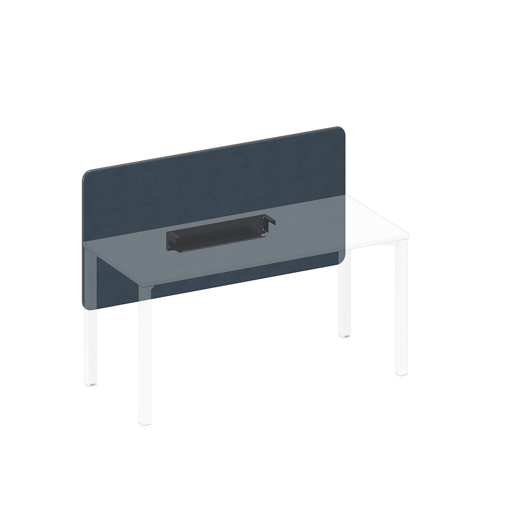 Экран настольный фронтальный тканевый с мягким наполнителем с кабель-каналом