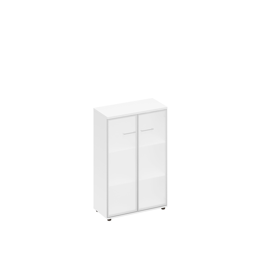 Шкаф средний со стеклом в алюминиевой рамке