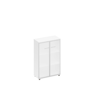 Шкаф средний со стеклом в алюминиевой рамке